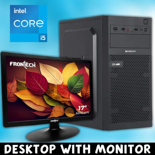 Intel Desktop PC With Monitor ( i5 4th Gen/256GB SSD/ Windows 10 Ready/ FRONTECH 17 Inch (43.18 cm) Monitor/ Warrenty Pan India