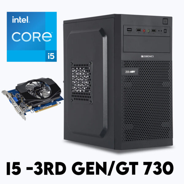 Intel Pre-Build PC Gaming Desktop With GPU Powered By (Intel i5 3rd Gen/4GB GPU/8GB Ram/ H61 Nvme Motherboard)